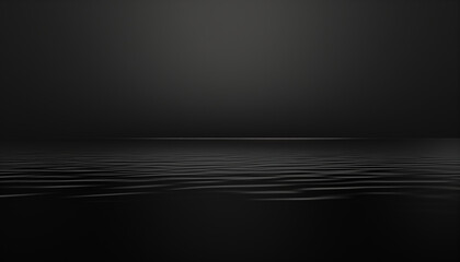 black background with waves over the sea futuristic minimalism black grey linear perspective