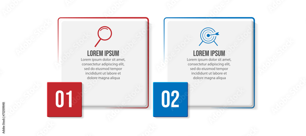 Poster vector infographic simple design with 2 options or steps. thin line, can be used for presentation ba
