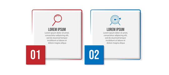 Vector Infographic simple design with 2 options or steps. thin line, Can be used for presentation banners, workflow layouts, flow charts, infographics, your business presentations