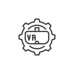 VR Remote Work line icon