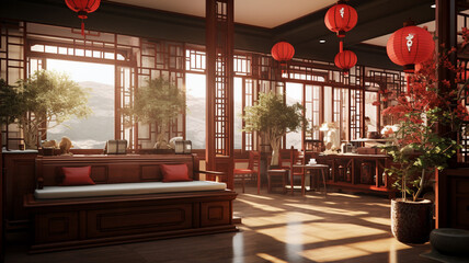 Traditional Chinese Medicine Clinic A clinic designed - obrazy, fototapety, plakaty