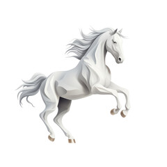 Naklejka na ściany i meble Majestic White Stallion: Horse with Flowing Mane