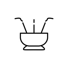 incense stick line icon