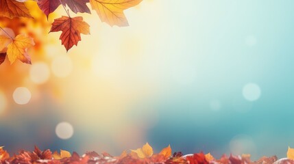 Naklejka na ściany i meble fall template autumn background illustration seasonal nature, colors orange, brown yellow fall template autumn background