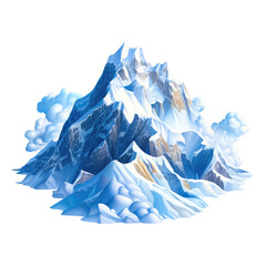 Frozen Wilderness: Low Poly Ice Mountain
