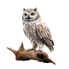 Fototapeta premium Mystic Snowy Owl: Perched on Branch
