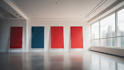 Fototapeta premium Interior of a empty room with empty posters