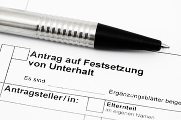 Obraz premium Unterhaltsantrag