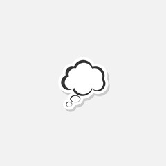 Thought cloud icon sticker isolated on gray background