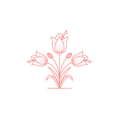 flower modern minimalist feminine logo design icon vector