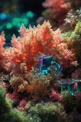 Fototapeta na wymiar AI-Generated Photorealistic Crystal Coral - Digital Artwork