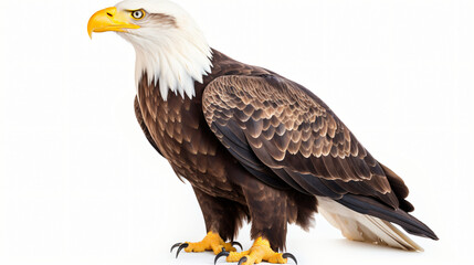 Bald eagle isolated on white background