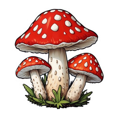Colorful Fly Agaric, high quality, colorful, Detailed illustration of a Fly Agaric, awesome full color,