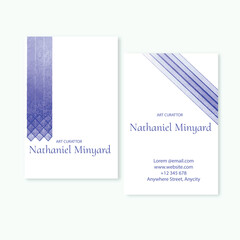 minimalist blue streak brush stroke watercolor design business card