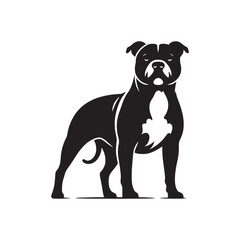 Obraz na płótnie Canvas Athletic Elegance: Graceful Pitbull Dog Silhouette Set Celebrating the Agility and Strength of the Breed - Monster Dog Silhouette - Powerful Pitbull Vector 