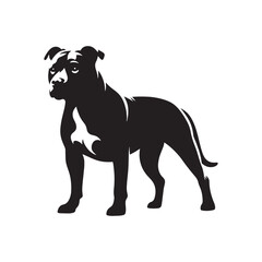Timeless Shadows: A Captivating Set of Pitbull Dog Silhouettes in Elegant and Detailed Illustrations - Monster Dog Silhouette - Powerful Pitbull Vector
