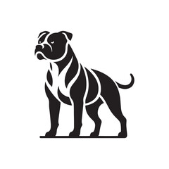 Noble Guardian: Pitbull Dog Silhouette Illustrating the Dignity and Loyalty of this Remarkable Breed - Monster Dog Silhouette - Powerful Pitbull Vector
