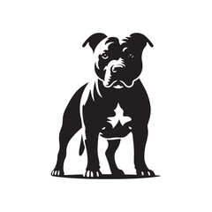 Whispers of Nobility: A Collection of Pitbull Dog Silhouettes Emanating the Distinguished and Majestic Aura of this Canine - Monster Dog Silhouette - Powerful Pitbull Vector
