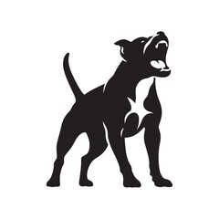 Canine Elegance: Pitbull Dog Silhouette Set in Detailed Illustrations Reflecting the Grace and Beauty of this Breed - Monster Dog Silhouette - Powerful Pitbull Vector
