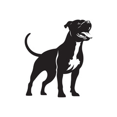 Obraz premium Dignified Canine Shadows: Pitbull Dog Silhouette Collection Portraying the Grace and Composure of this Noble Dog - Monster Dog Silhouette - Powerful Pitbull Vector 