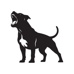 Dignified Canine Shadows: Pitbull Silhouette Collection Portraying the Grace and Composure of this Noble Dog - Dog Silhouette - Pitbull Vector
