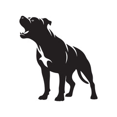 Athletic Grace: Dynamic Pitbull Silhouette Set Demonstrating the Agility and Physical Prowess - Dog Silhouette - Pitbull Vector
