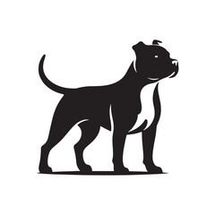 Noble Emissary: Pitbull Silhouette Series Reflecting the Elegance and Poise of this Distinctive Canine - Dog Silhouette - Pitbull Vector
