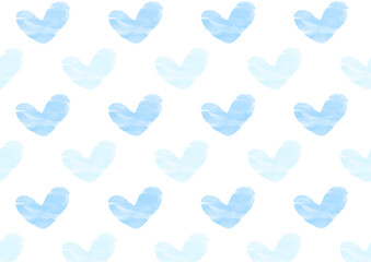 青いハートの水彩背景イラスト