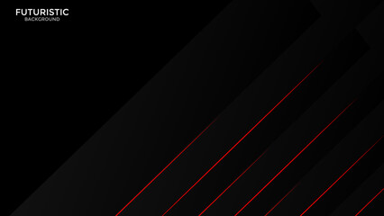 the abstract futuristic red light on a black background.