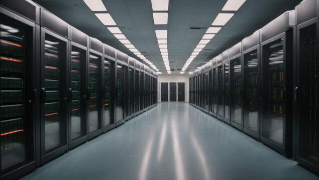 A glimpse of a database center. Super-computer, Data Center, Data Storage, Server Room, Technology, Data Management	