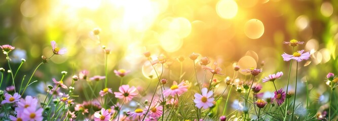 Beautiful colorful summer spring natural flower background.