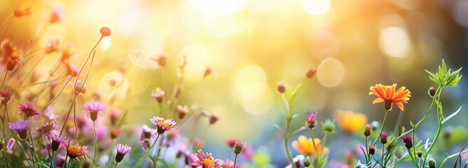 Obraz na płótnie Canvas Beautiful colorful summer spring natural flower background.
