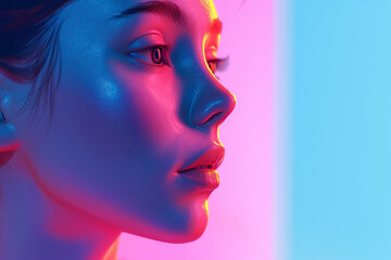 Fototapeta premium Human portrait game background style 3d stylish illustration
