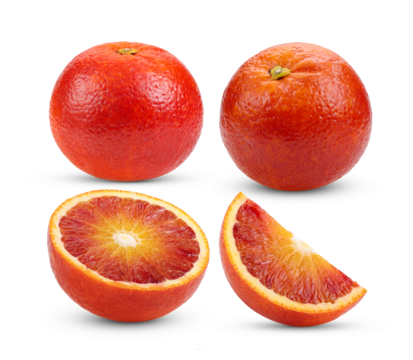 red blood orange on transparent png