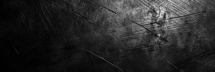 Foto op Plexiglas black scratched metal texture © MdKamrul