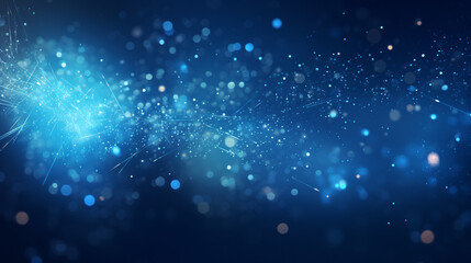 Blue glow particle abstract bokeh background