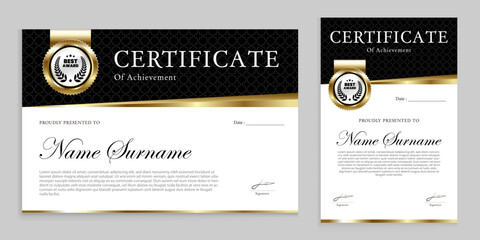 Award, assessment, achievement certificate template. for multipurpose event use.