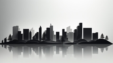 Papercut Style Minimalist Cityscape An image background