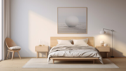 Fototapeta na wymiar Photo Realistic Bare Essentials Bedroom relax