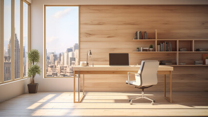 Photo Realistic Clean and Sparse Office Space