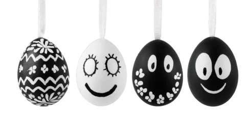 Poster black and white funny easter eggs isolated © Marko