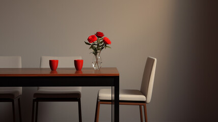 Photo Realistic Simple and Elegant Dining Area luxury