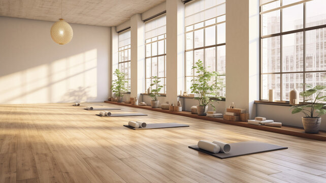 Photo Realistic Open Space Yoga Studio A realistic