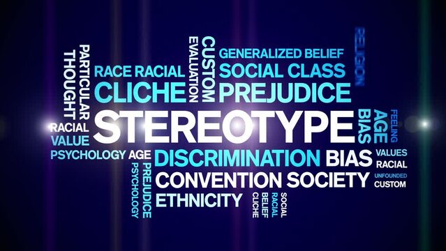 Stereotype animated tag word cloud;text design animation kinetic typography seamless loop.