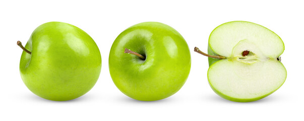 green apple isolated on transparent png