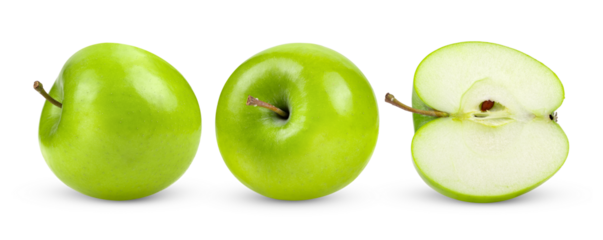 green apple isolated on transparent png