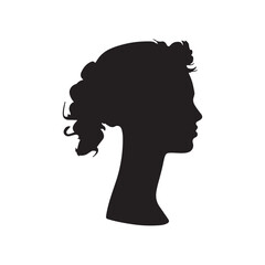 Vector illustration of a woman silhouette isolated on a white background
