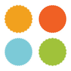 Starburst sticker collection. Set of 4 special offer sale oval shaped sunburst labels and badges.