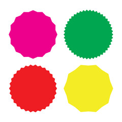 Starburst sticker collection. Set of 4 special offer sale oval shaped sunburst labels and badges. - obrazy, fototapety, plakaty