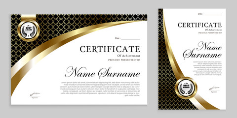 Award, assessment, achievement certificate template. for multipurpose event use.